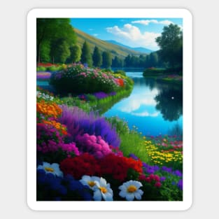 scenery flower garden Sticker